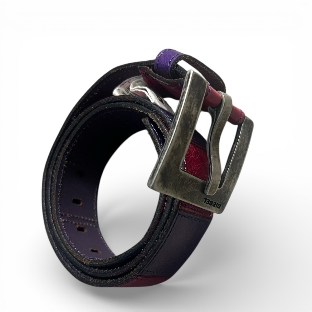 Diesel Vintage Purple and Pink Leather Belt